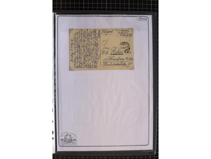 1914/1945, sehr umfangreiche Sammlung "Feldpost in Danzig" mit einigen hundert Briefen und Karten, dabei I. WK. mit interessa