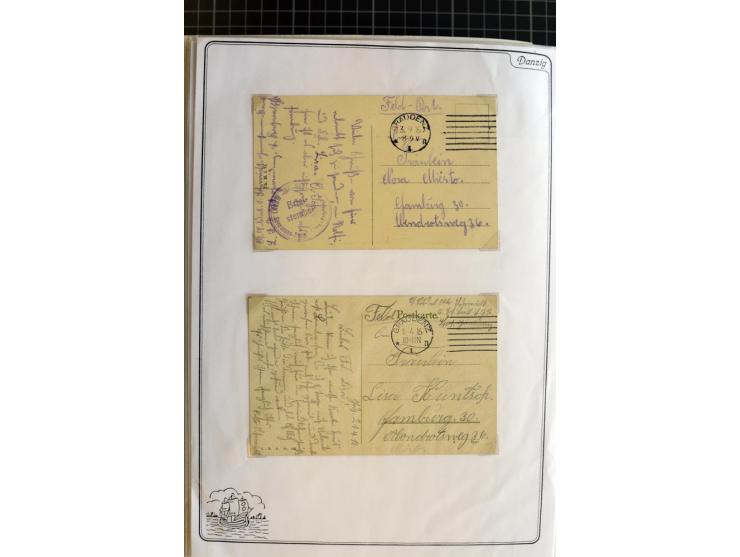 1914/1945, sehr umfangreiche Sammlung "Feldpost in Danzig" mit einigen hundert Briefen und Karten, dabei I. WK. mit interessa