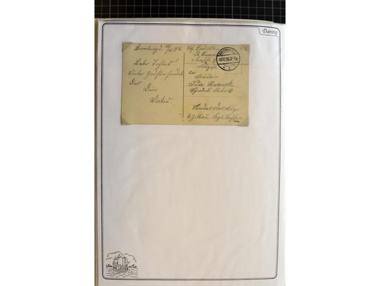 1914/1945, sehr umfangreiche Sammlung "Feldpost in Danzig" mit einigen hundert Briefen und Karten, dabei I. WK. mit interessa