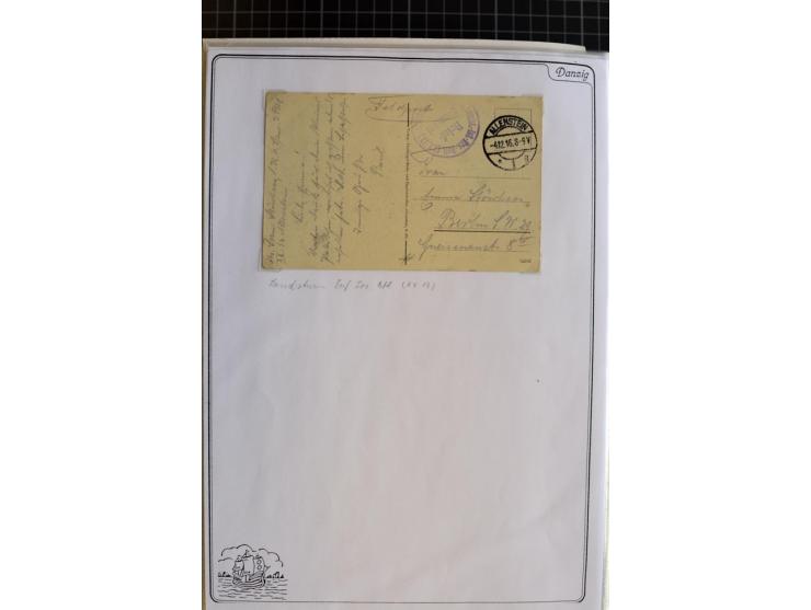 1914/1945, sehr umfangreiche Sammlung "Feldpost in Danzig" mit einigen hundert Briefen und Karten, dabei I. WK. mit interessa