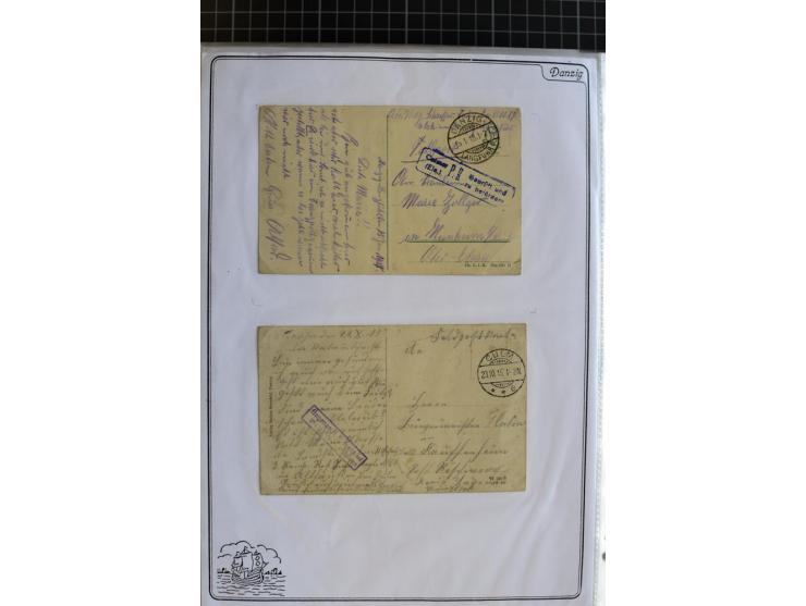 1914/1945, sehr umfangreiche Sammlung "Feldpost in Danzig" mit einigen hundert Briefen und Karten, dabei I. WK. mit interessa