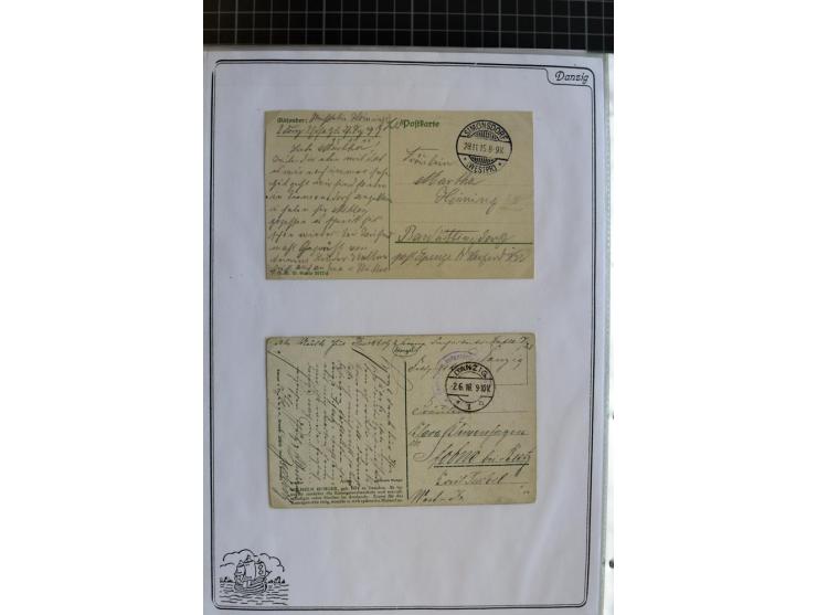 1914/1945, sehr umfangreiche Sammlung "Feldpost in Danzig" mit einigen hundert Briefen und Karten, dabei I. WK. mit interessa