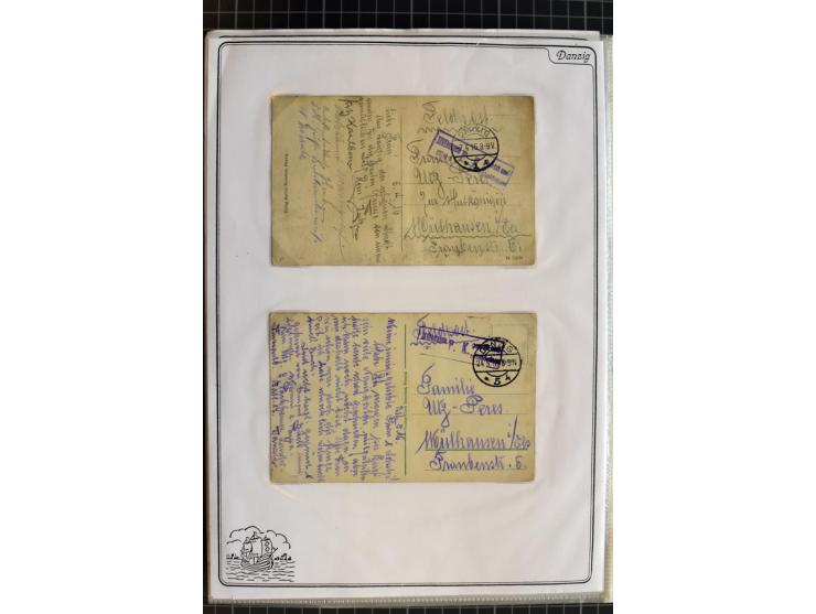 1914/1945, sehr umfangreiche Sammlung "Feldpost in Danzig" mit einigen hundert Briefen und Karten, dabei I. WK. mit interessa