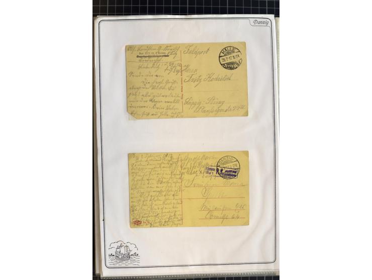 1914/1945, sehr umfangreiche Sammlung "Feldpost in Danzig" mit einigen hundert Briefen und Karten, dabei I. WK. mit interessa