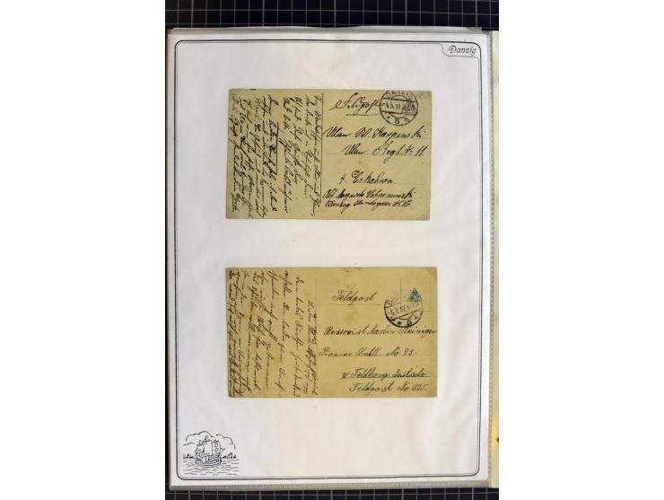 1914/1945, sehr umfangreiche Sammlung "Feldpost in Danzig" mit einigen hundert Briefen und Karten, dabei I. WK. mit interessa