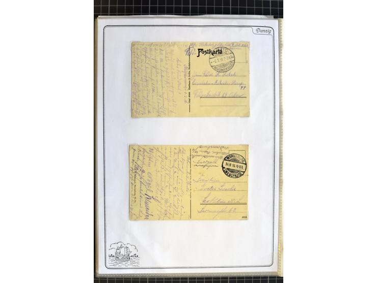 1914/1945, sehr umfangreiche Sammlung "Feldpost in Danzig" mit einigen hundert Briefen und Karten, dabei I. WK. mit interessa