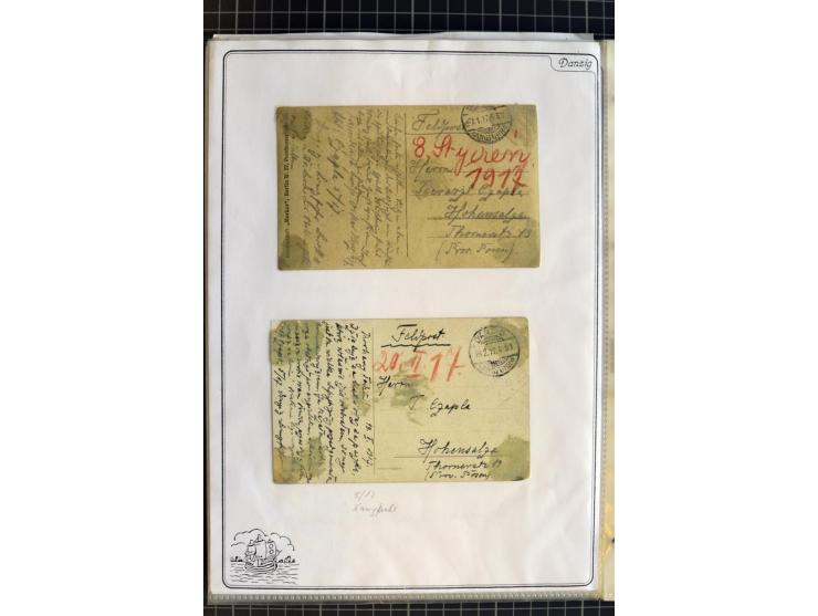 1914/1945, sehr umfangreiche Sammlung "Feldpost in Danzig" mit einigen hundert Briefen und Karten, dabei I. WK. mit interessa