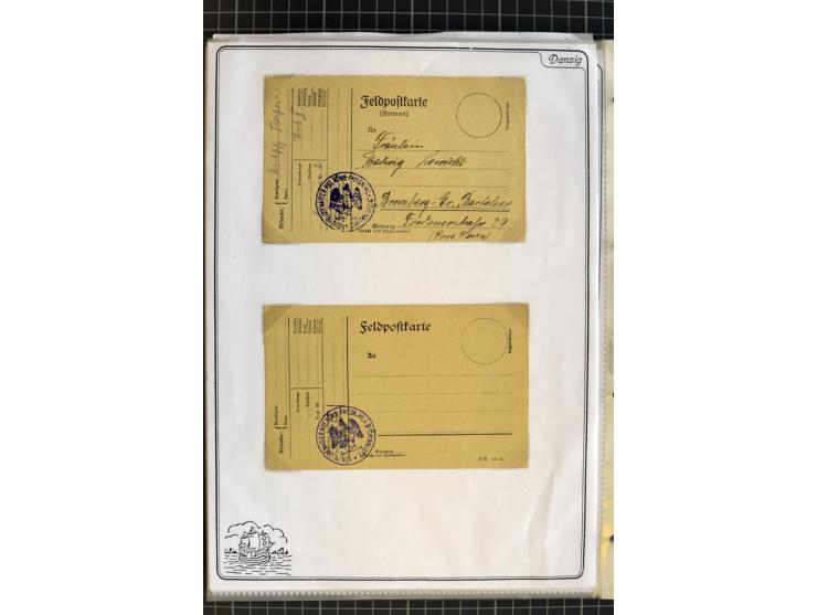1914/1945, sehr umfangreiche Sammlung "Feldpost in Danzig" mit einigen hundert Briefen und Karten, dabei I. WK. mit interessa