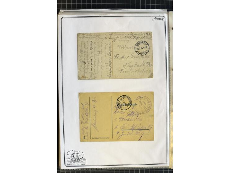 1914/1945, sehr umfangreiche Sammlung "Feldpost in Danzig" mit einigen hundert Briefen und Karten, dabei I. WK. mit interessa
