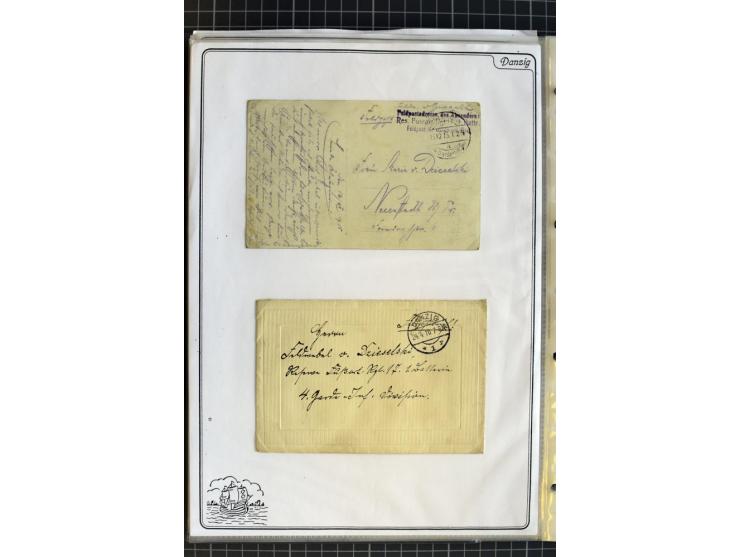 1914/1945, sehr umfangreiche Sammlung "Feldpost in Danzig" mit einigen hundert Briefen und Karten, dabei I. WK. mit interessa