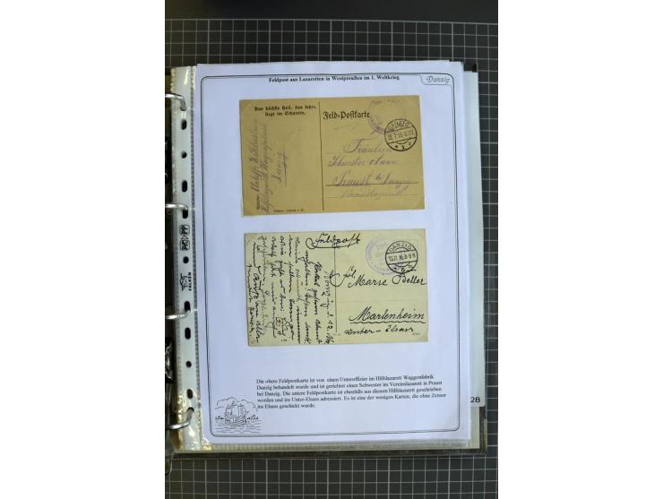 1914/1945, sehr umfangreiche Sammlung "Feldpost in Danzig" mit einigen hundert Briefen und Karten, dabei I. WK. mit interessa