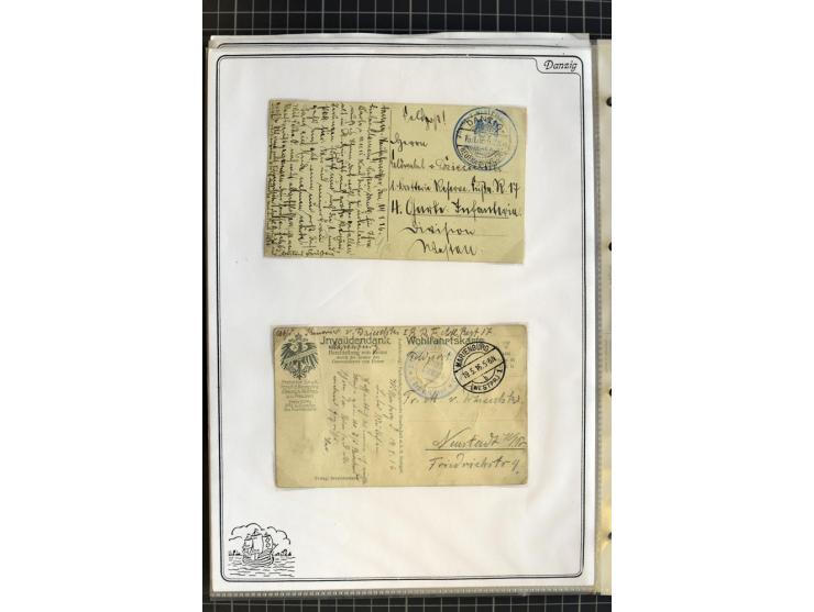 1914/1945, sehr umfangreiche Sammlung "Feldpost in Danzig" mit einigen hundert Briefen und Karten, dabei I. WK. mit interessa