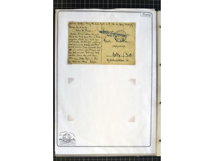 1914/1945, sehr umfangreiche Sammlung "Feldpost in Danzig" mit einigen hundert Briefen und Karten, dabei I. WK. mit interessa