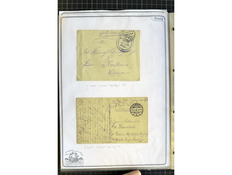 1914/1945, sehr umfangreiche Sammlung "Feldpost in Danzig" mit einigen hundert Briefen und Karten, dabei I. WK. mit interessa