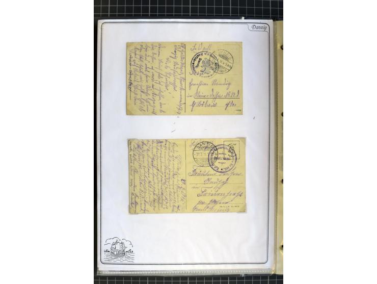 1914/1945, sehr umfangreiche Sammlung "Feldpost in Danzig" mit einigen hundert Briefen und Karten, dabei I. WK. mit interessa