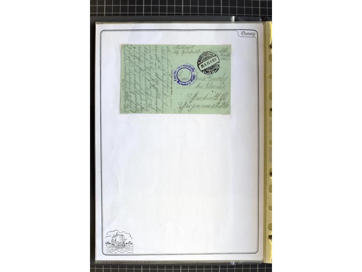 1914/1945, sehr umfangreiche Sammlung "Feldpost in Danzig" mit einigen hundert Briefen und Karten, dabei I. WK. mit interessa
