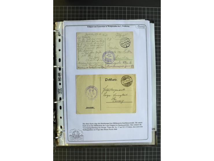 1914/1945, sehr umfangreiche Sammlung "Feldpost in Danzig" mit einigen hundert Briefen und Karten, dabei I. WK. mit interessa