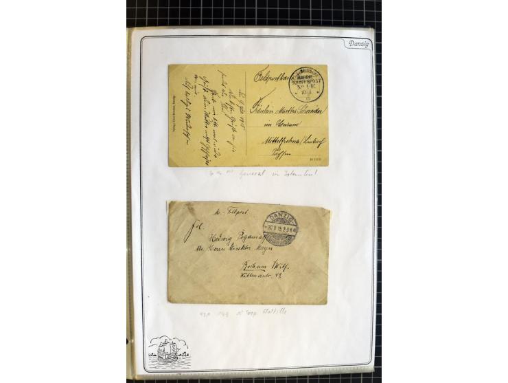 1914/1945, sehr umfangreiche Sammlung "Feldpost in Danzig" mit einigen hundert Briefen und Karten, dabei I. WK. mit interessa