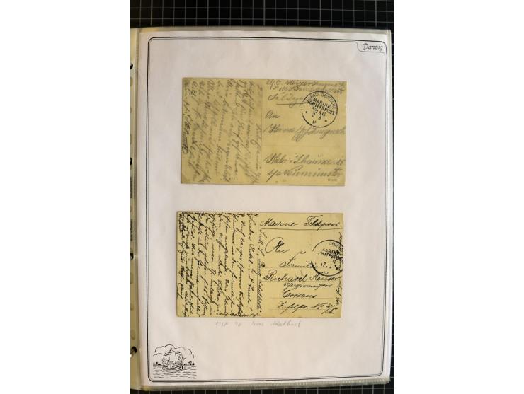 1914/1945, sehr umfangreiche Sammlung "Feldpost in Danzig" mit einigen hundert Briefen und Karten, dabei I. WK. mit interessa