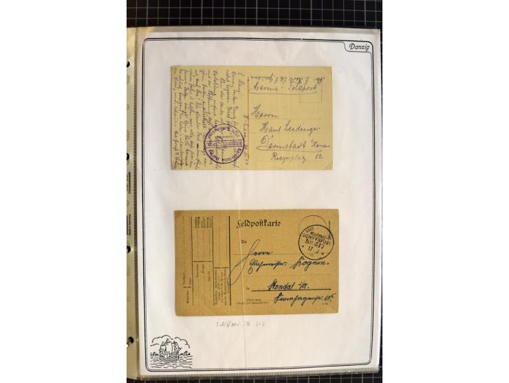 1914/1945, sehr umfangreiche Sammlung "Feldpost in Danzig" mit einigen hundert Briefen und Karten, dabei I. WK. mit interessa