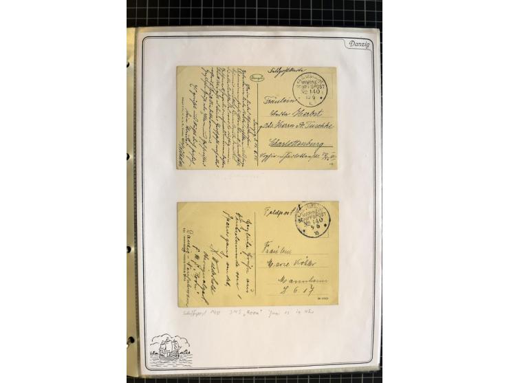 1914/1945, sehr umfangreiche Sammlung "Feldpost in Danzig" mit einigen hundert Briefen und Karten, dabei I. WK. mit interessa