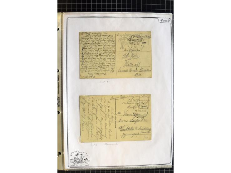 1914/1945, sehr umfangreiche Sammlung "Feldpost in Danzig" mit einigen hundert Briefen und Karten, dabei I. WK. mit interessa