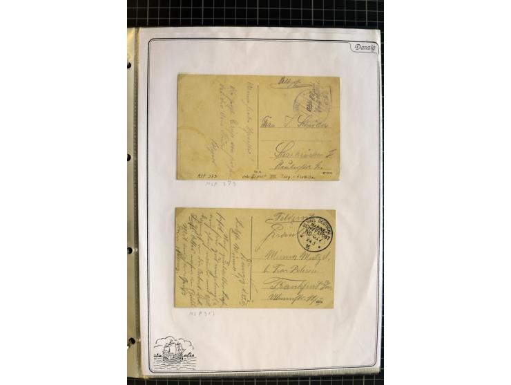1914/1945, sehr umfangreiche Sammlung "Feldpost in Danzig" mit einigen hundert Briefen und Karten, dabei I. WK. mit interessa