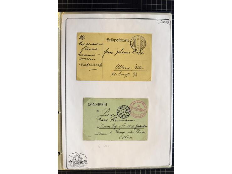 1914/1945, sehr umfangreiche Sammlung "Feldpost in Danzig" mit einigen hundert Briefen und Karten, dabei I. WK. mit interessa