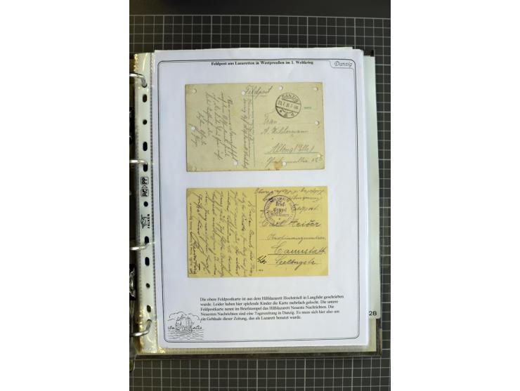 1914/1945, sehr umfangreiche Sammlung "Feldpost in Danzig" mit einigen hundert Briefen und Karten, dabei I. WK. mit interessa