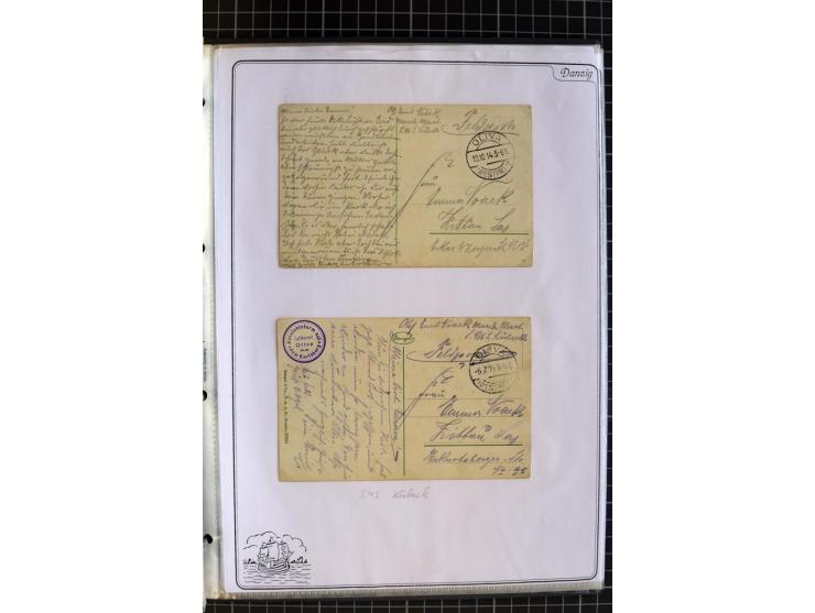 1914/1945, sehr umfangreiche Sammlung "Feldpost in Danzig" mit einigen hundert Briefen und Karten, dabei I. WK. mit interessa