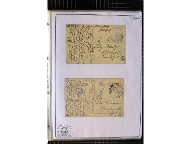 1914/1945, sehr umfangreiche Sammlung "Feldpost in Danzig" mit einigen hundert Briefen und Karten, dabei I. WK. mit interessa