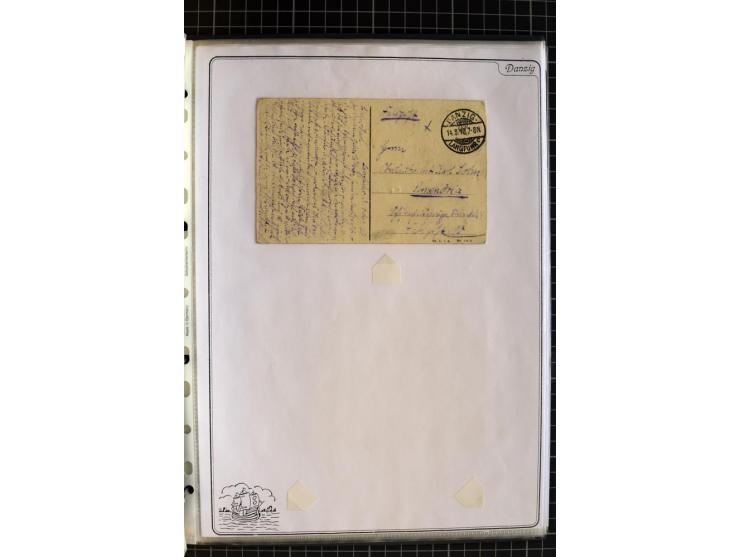 1914/1945, sehr umfangreiche Sammlung "Feldpost in Danzig" mit einigen hundert Briefen und Karten, dabei I. WK. mit interessa