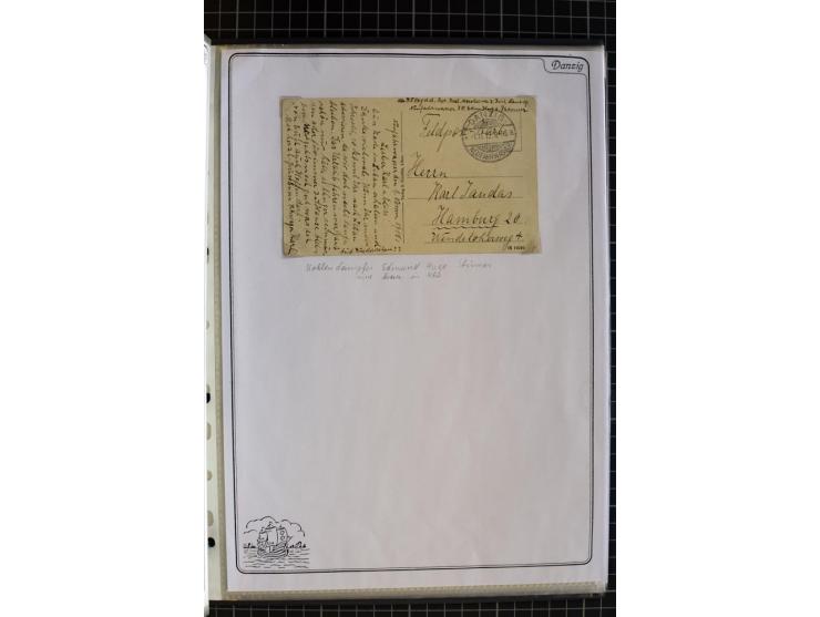 1914/1945, sehr umfangreiche Sammlung "Feldpost in Danzig" mit einigen hundert Briefen und Karten, dabei I. WK. mit interessa