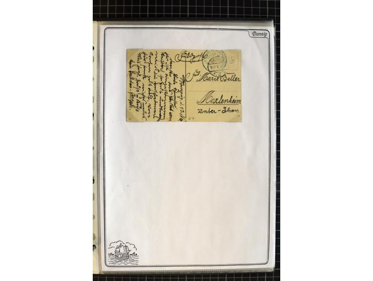 1914/1945, sehr umfangreiche Sammlung "Feldpost in Danzig" mit einigen hundert Briefen und Karten, dabei I. WK. mit interessa