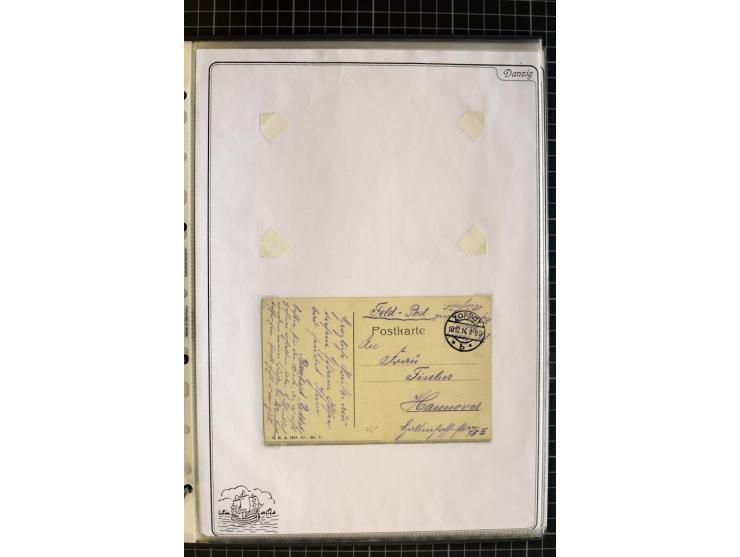 1914/1945, sehr umfangreiche Sammlung "Feldpost in Danzig" mit einigen hundert Briefen und Karten, dabei I. WK. mit interessa
