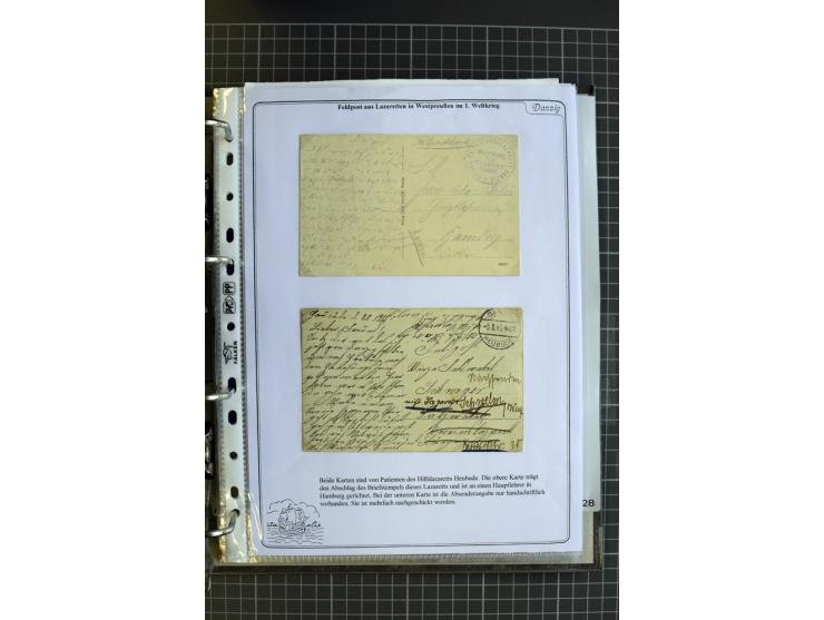 1914/1945, sehr umfangreiche Sammlung "Feldpost in Danzig" mit einigen hundert Briefen und Karten, dabei I. WK. mit interessa