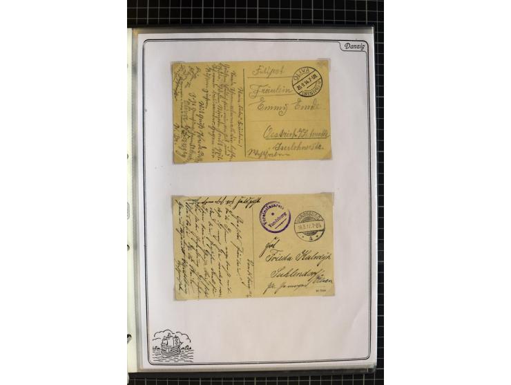 1914/1945, sehr umfangreiche Sammlung "Feldpost in Danzig" mit einigen hundert Briefen und Karten, dabei I. WK. mit interessa