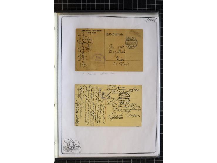 1914/1945, sehr umfangreiche Sammlung "Feldpost in Danzig" mit einigen hundert Briefen und Karten, dabei I. WK. mit interessa