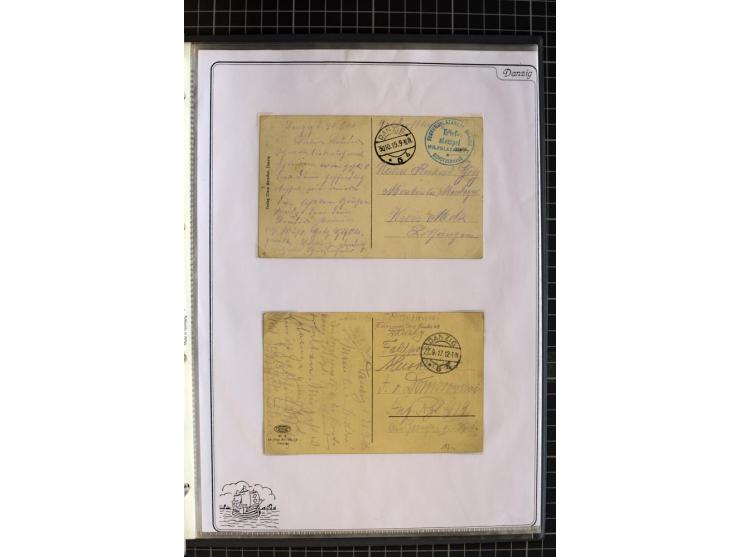 1914/1945, sehr umfangreiche Sammlung "Feldpost in Danzig" mit einigen hundert Briefen und Karten, dabei I. WK. mit interessa