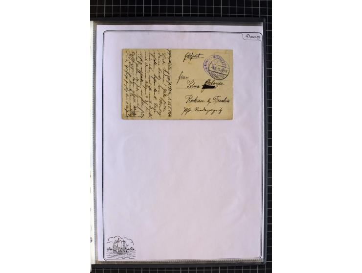 1914/1945, sehr umfangreiche Sammlung "Feldpost in Danzig" mit einigen hundert Briefen und Karten, dabei I. WK. mit interessa