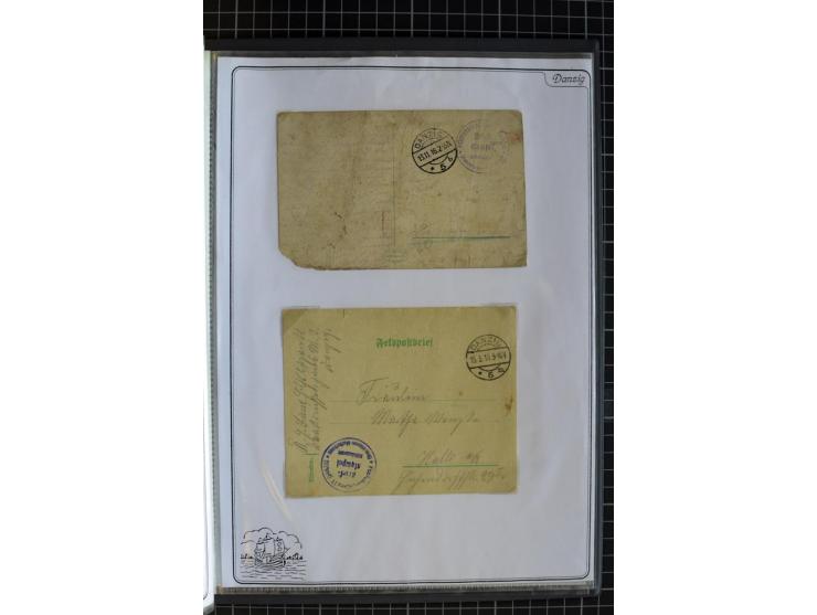 1914/1945, sehr umfangreiche Sammlung "Feldpost in Danzig" mit einigen hundert Briefen und Karten, dabei I. WK. mit interessa