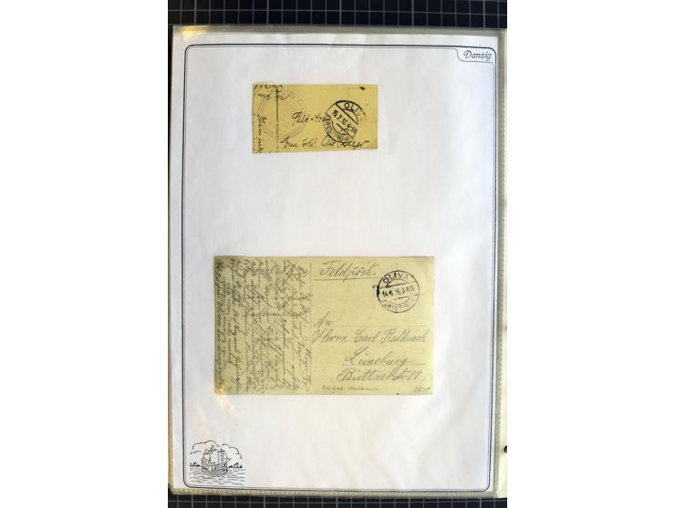 1914/1945, sehr umfangreiche Sammlung "Feldpost in Danzig" mit einigen hundert Briefen und Karten, dabei I. WK. mit interessa