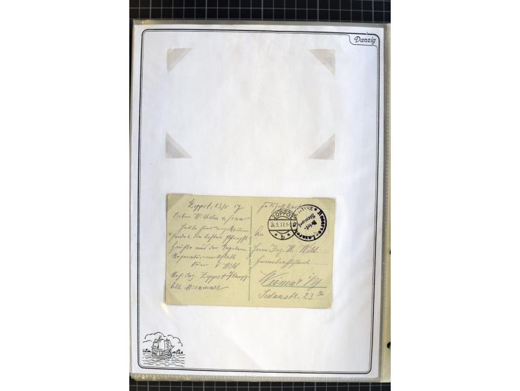 1914/1945, sehr umfangreiche Sammlung "Feldpost in Danzig" mit einigen hundert Briefen und Karten, dabei I. WK. mit interessa