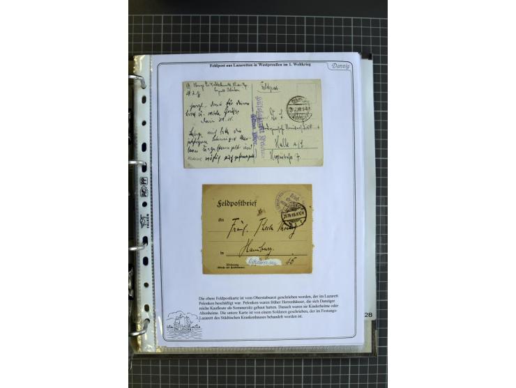 1914/1945, sehr umfangreiche Sammlung "Feldpost in Danzig" mit einigen hundert Briefen und Karten, dabei I. WK. mit interessa