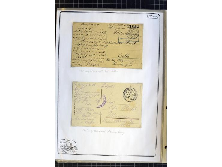 1914/1945, sehr umfangreiche Sammlung "Feldpost in Danzig" mit einigen hundert Briefen und Karten, dabei I. WK. mit interessa