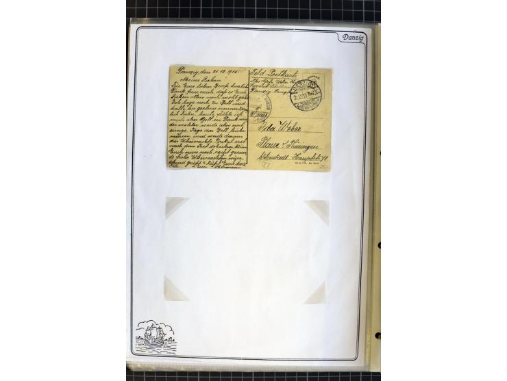 1914/1945, sehr umfangreiche Sammlung "Feldpost in Danzig" mit einigen hundert Briefen und Karten, dabei I. WK. mit interessa