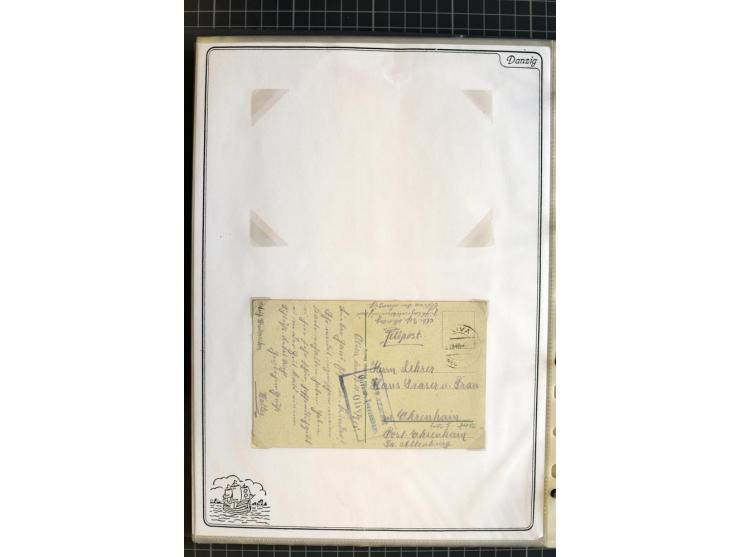 1914/1945, sehr umfangreiche Sammlung "Feldpost in Danzig" mit einigen hundert Briefen und Karten, dabei I. WK. mit interessa