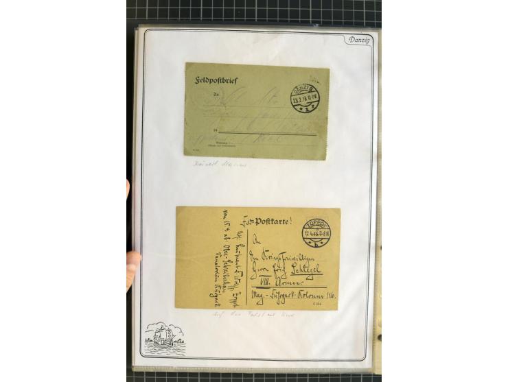 1914/1945, sehr umfangreiche Sammlung "Feldpost in Danzig" mit einigen hundert Briefen und Karten, dabei I. WK. mit interessa
