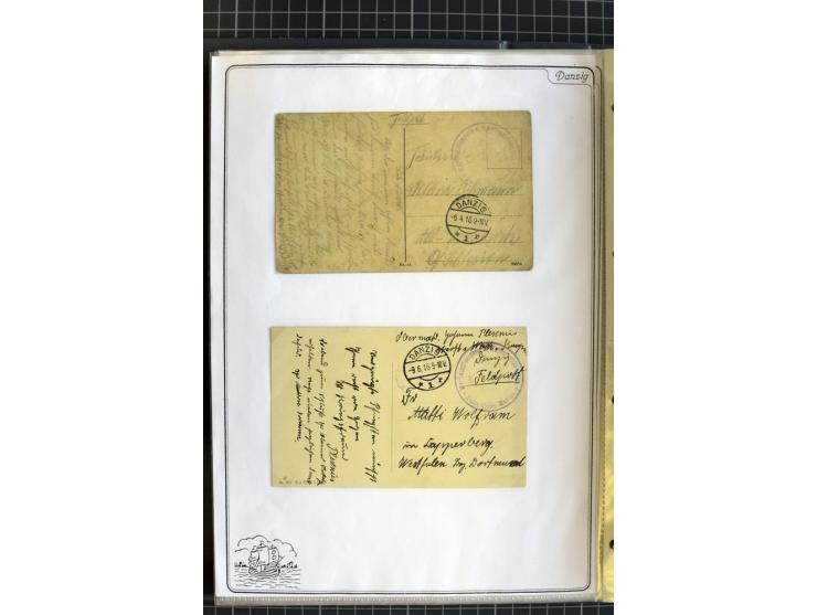 1914/1945, sehr umfangreiche Sammlung "Feldpost in Danzig" mit einigen hundert Briefen und Karten, dabei I. WK. mit interessa