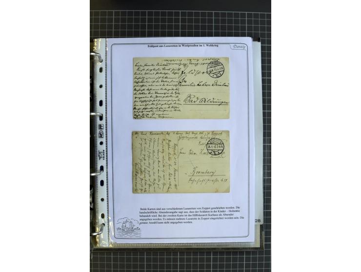 1914/1945, sehr umfangreiche Sammlung "Feldpost in Danzig" mit einigen hundert Briefen und Karten, dabei I. WK. mit interessa